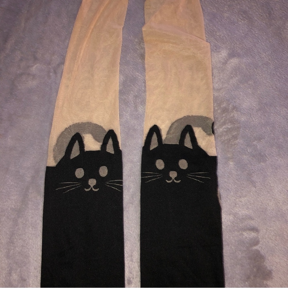 Ardene New black Hosiery with cats